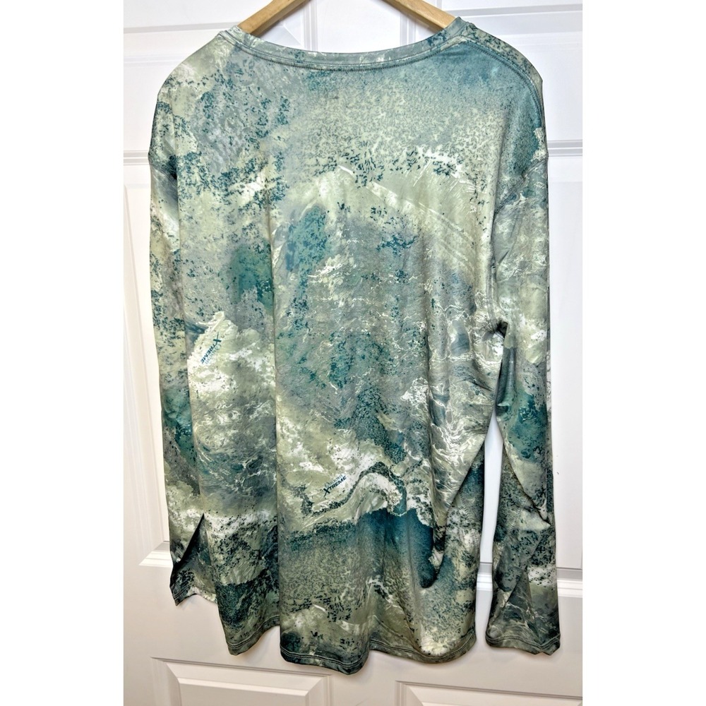 Realtree Fishing Extreme Long Sleeve Shirt 2XL Aqua Camo Moisture Wicking NWT - Picture 2 of 9